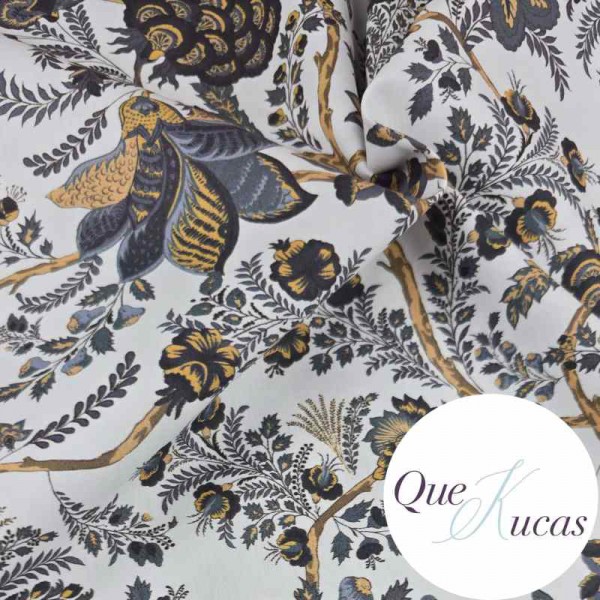 POPELÍN FLOR KRISHA OCRE 2