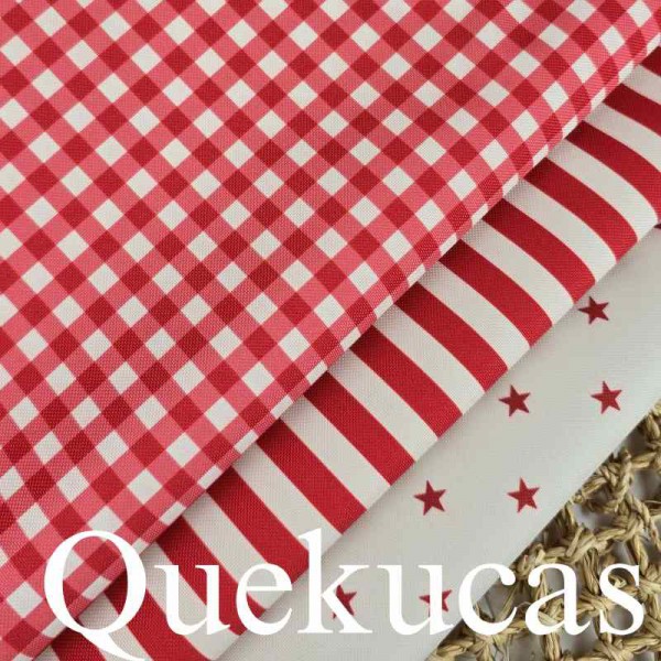 IMPERMEABLE RAYAS CANVAS CHRISTMAS ROJO 2