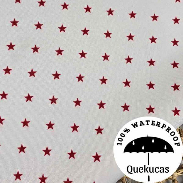 IMPERMEABLE CANVAS ESTRELLAS ROJO