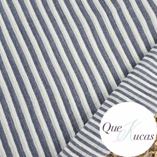 DOBLE GASA RAYAS REVERSIBLE NAVY