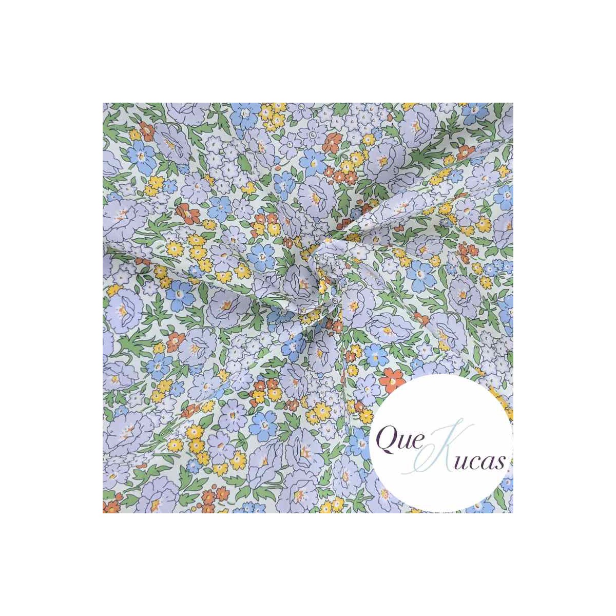 POPELÍN FLORES ARIELLE BLUE