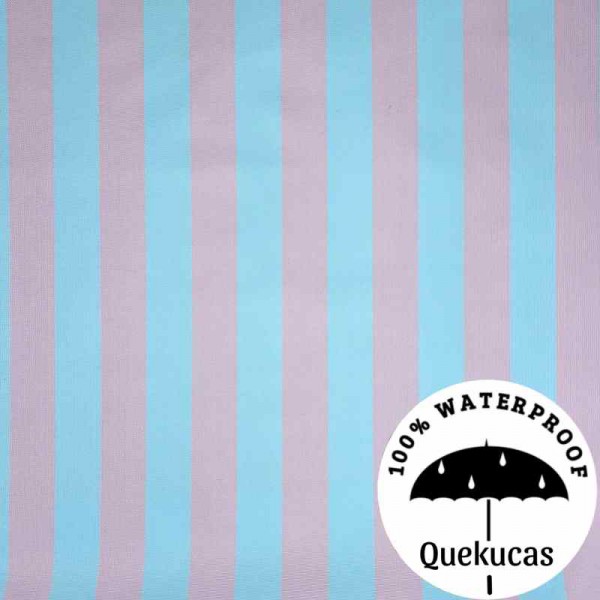 IMPERMEABLE CANVAS RAYAS MALIBÚ AZUL/ROSA