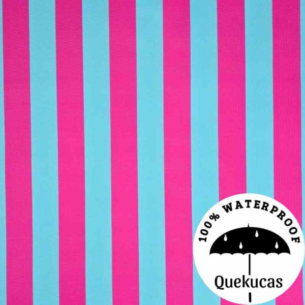IMPERMEABLE CANVAS RAYAS MALIBÚ FUCSIA/TURQUESA 2