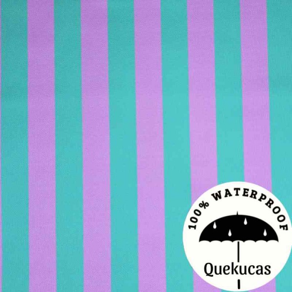 IMPERMEABLE CANVAS RAYAS MALIBÚ LAVANDA/VERDE AGUA 2