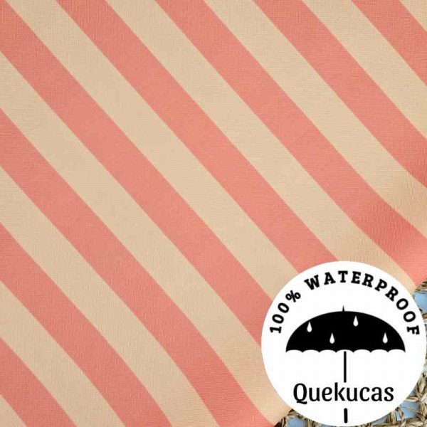 IMPERMEABLE CANVAS RAYAS MALIBÚ MANDARINA/PAPAYA