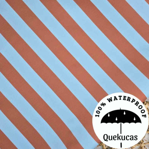 IMPERMABLE CANVAS RAYAS MALIBÚ AZUL/MOKA