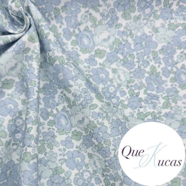 POPELÍN FLORES INÉS AZUL 2