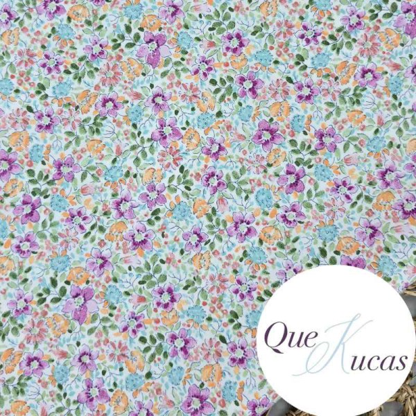 POPELÍN FLORES MANILA PURPLE