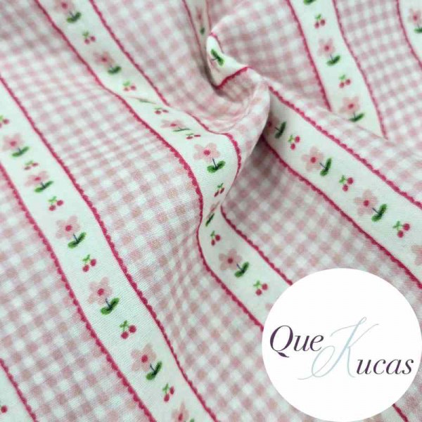 DOBLE GASA VICHY COTTAGE ROSA 2