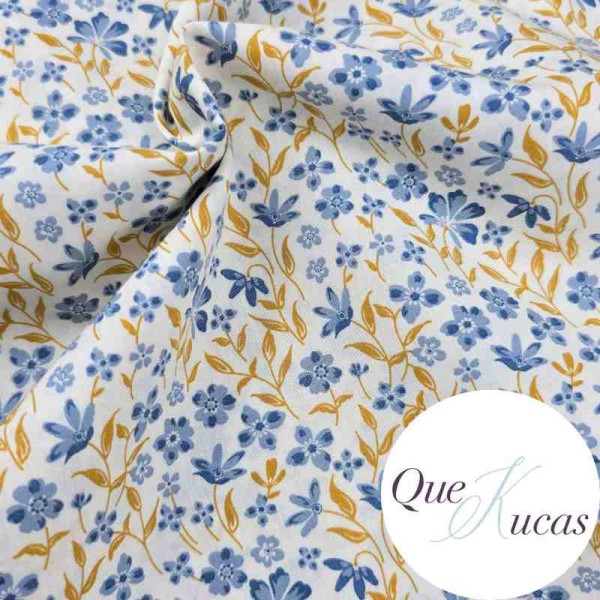 POPELÍN FLORES OFFELIA AZUL 2