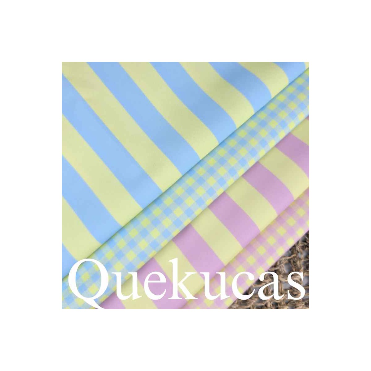 IMPERMEABLE CANVAS VICHY BICOLOR AZUL/AMARILLO