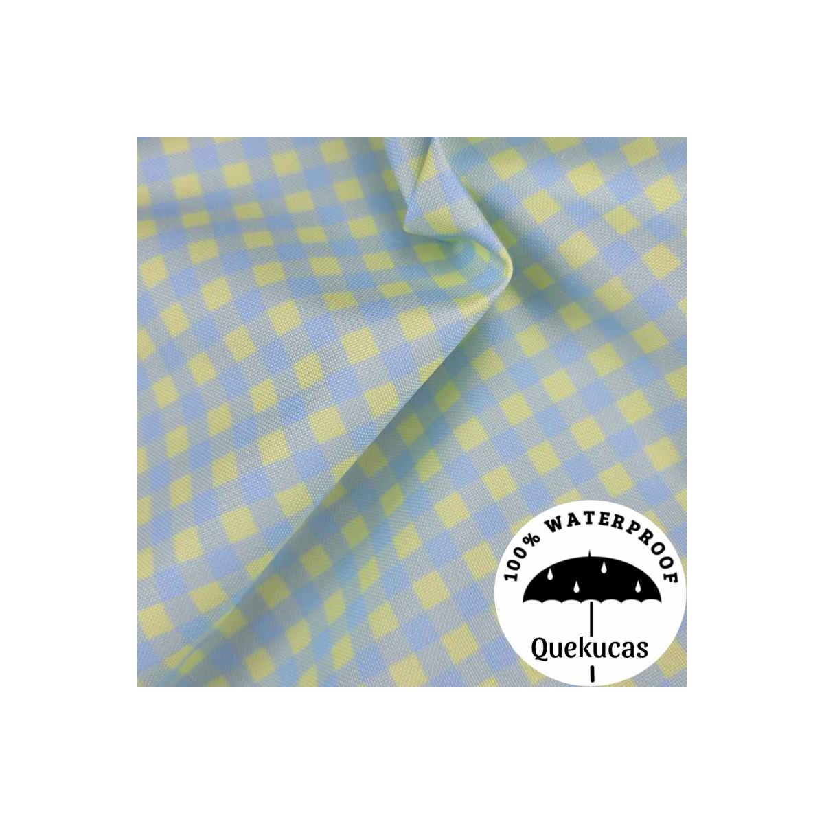 IMPERMEABLE CANVAS VICHY BICOLOR AZUL/AMARILLO