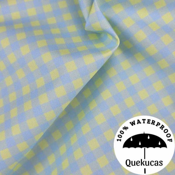 IMPERMEABLE CANVAS VICHY BICOLOR AZUL/AMARILLO