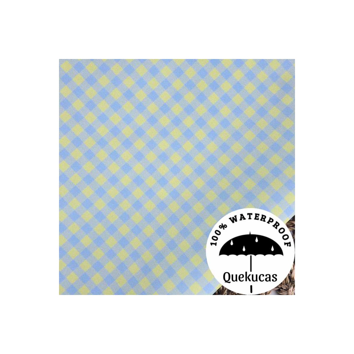 IMPERMEABLE CANVAS VICHY BICOLOR AZUL/AMARILLO