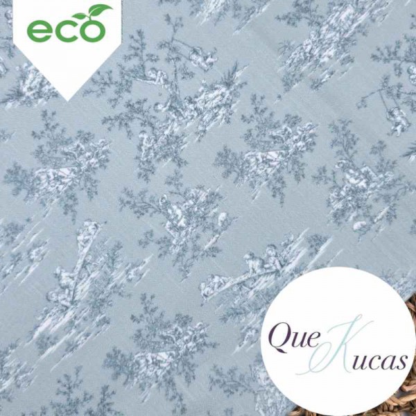 ECOFIL TOILE DE JOUY VERDE EMPOLVADO