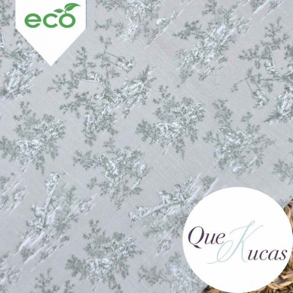 ECOFIL TOILE DE JOUY VERDE SALVIA