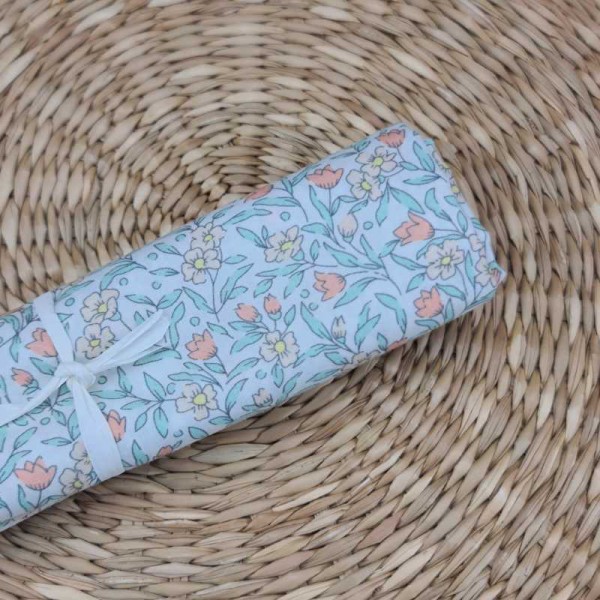 39CM POPELIN FLORES DALIA MELOCOTON