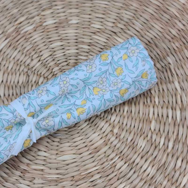 34CM POPELIN FLORES DALIA AMARILLO