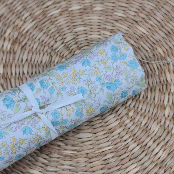 56CM POPELIN EXTRASUAVIZADO FLORES CHIARA TURQUESA