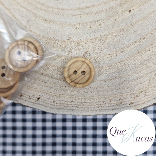 BOLSITA BOTONES MADERA OLIVO