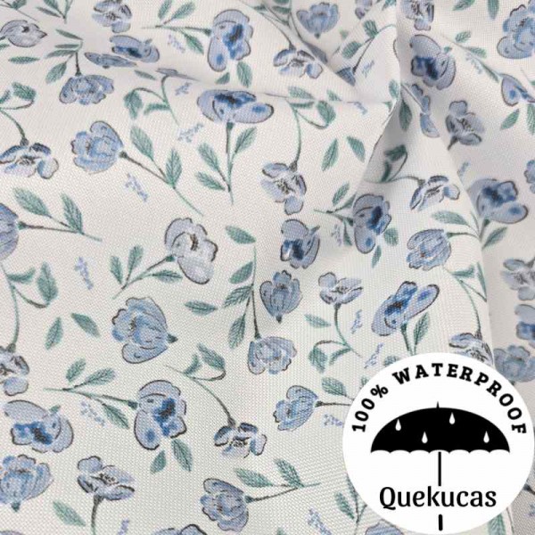 IMPERMEABLE CANVAS FLOR MÍA AZUL 2