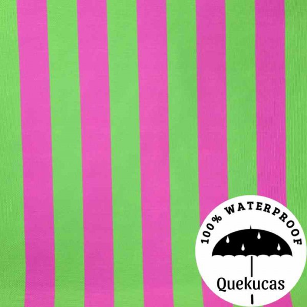 IMPERMEABLE CANVAS RAYAS MALIBÚ ROSA/LIMA 2