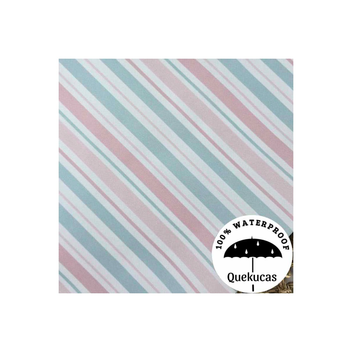 IMPERMEABLE CANVAS RAYAS MÍA ROSA