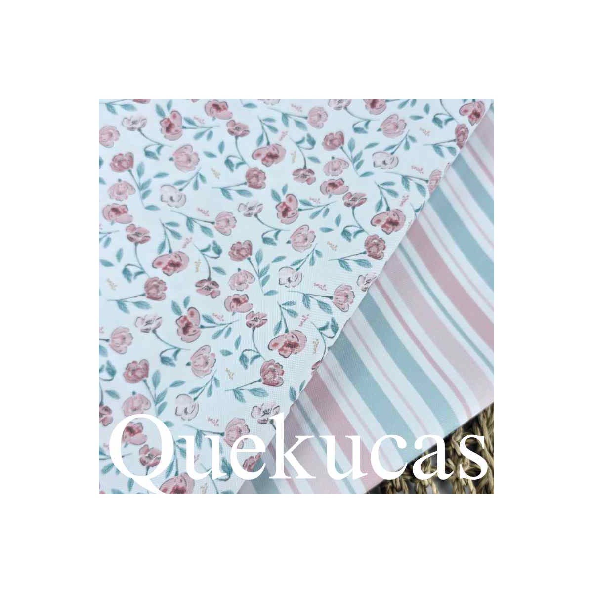 IMPERMEABLE CANVAS RAYAS MÍA ROSA