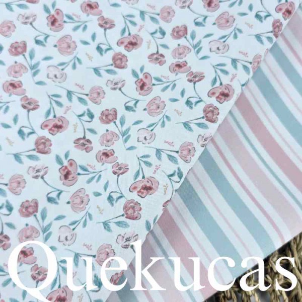 IMPERMEABLE CANVAS RAYAS MÍA ROSA