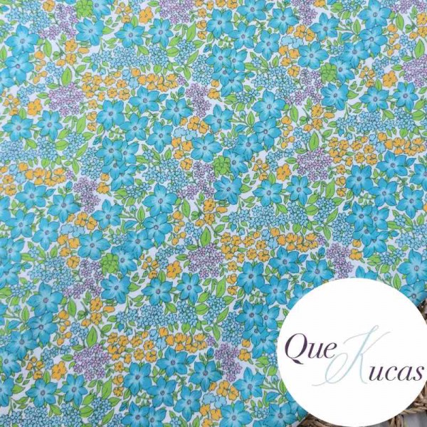 POPELÍN FLORES CASSANDRA TURQUESA