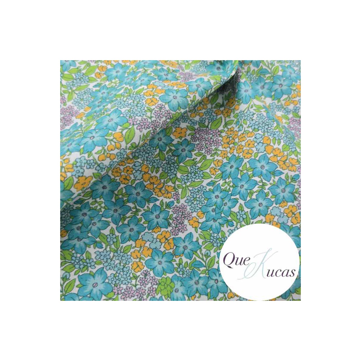 POPELÍN FLORES CASSANDRA TURQUESA