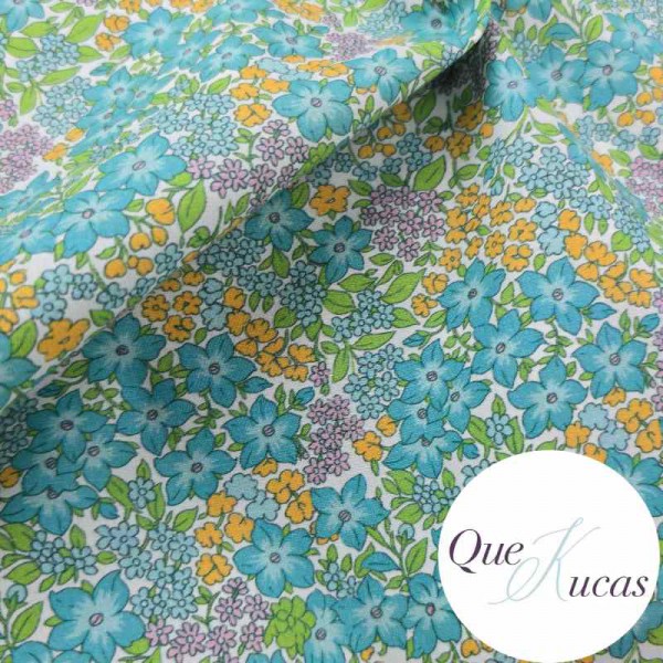 POPELÍN FLORES CASSANDRA TURQUESA