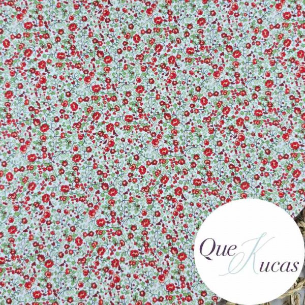 POPELÍN FLORES ELVIRA ROJO