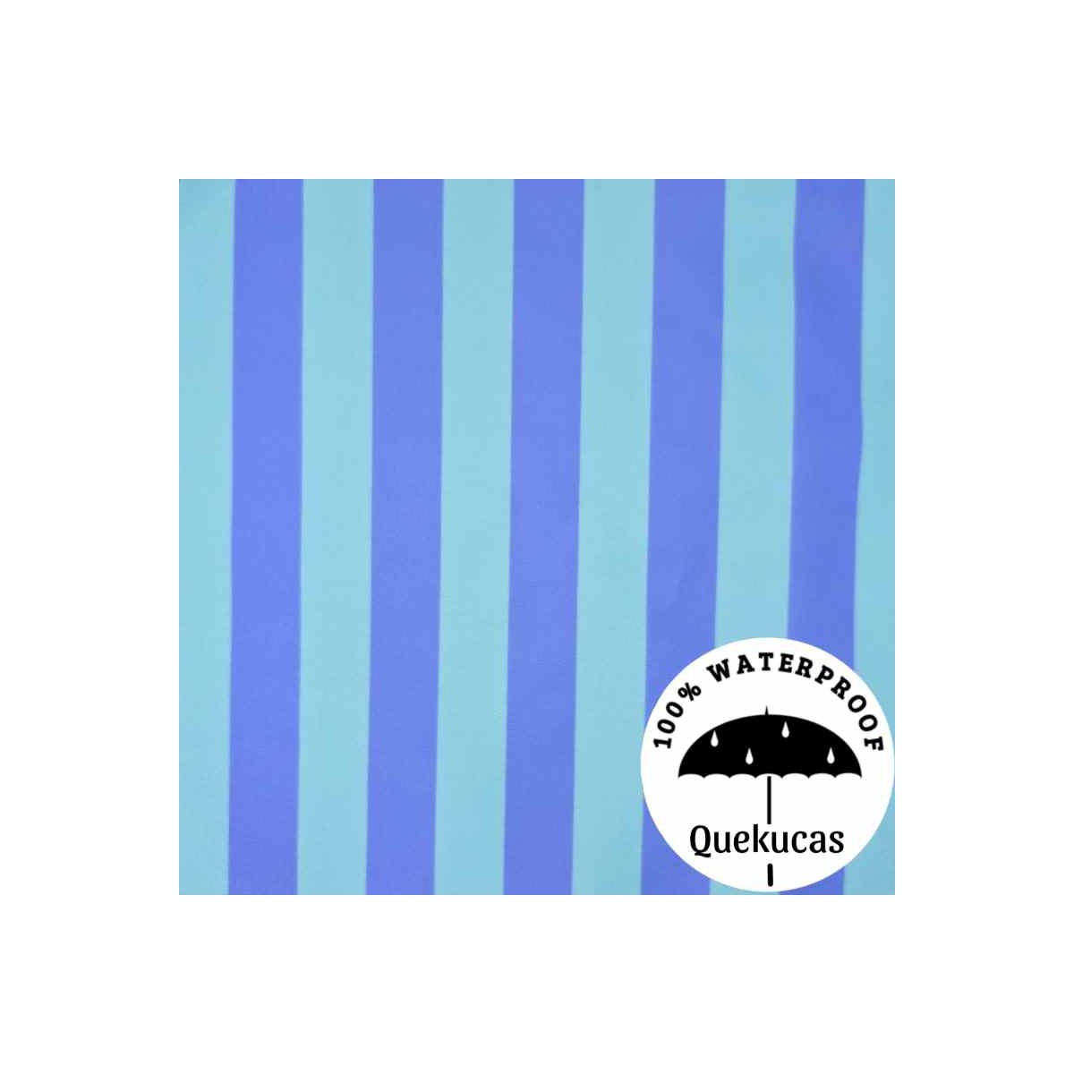 IMPERMEABLE CANVAS RAYAS MALIBU AZUL PROVENZA/AQUA