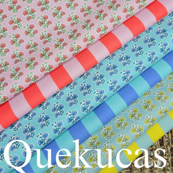 IMPERMEABLE CANVAS RAYAS MALIBU AZUL PROVENZA/AQUA