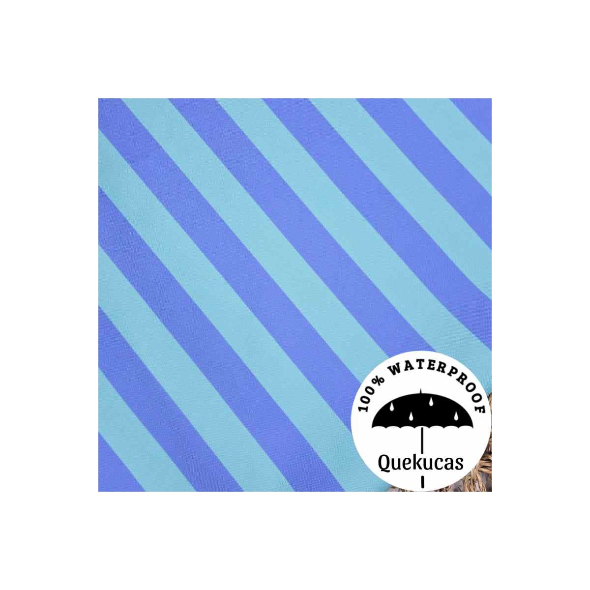 IMPERMEABLE CANVAS RAYAS MALIBU AZUL PROVENZA/AQUA