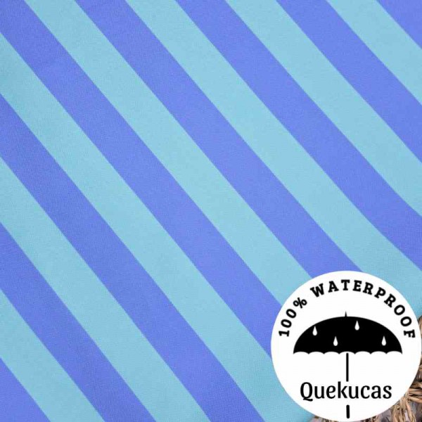 IMPERMEABLE CANVAS RAYAS MALIBU AZUL PROVENZA/AQUA