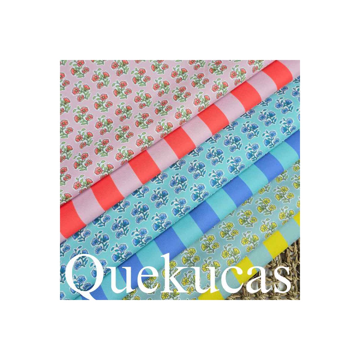 IMPERMEABLE CANVAS RAYAS MALIBU ROJO/ROSA CLARO