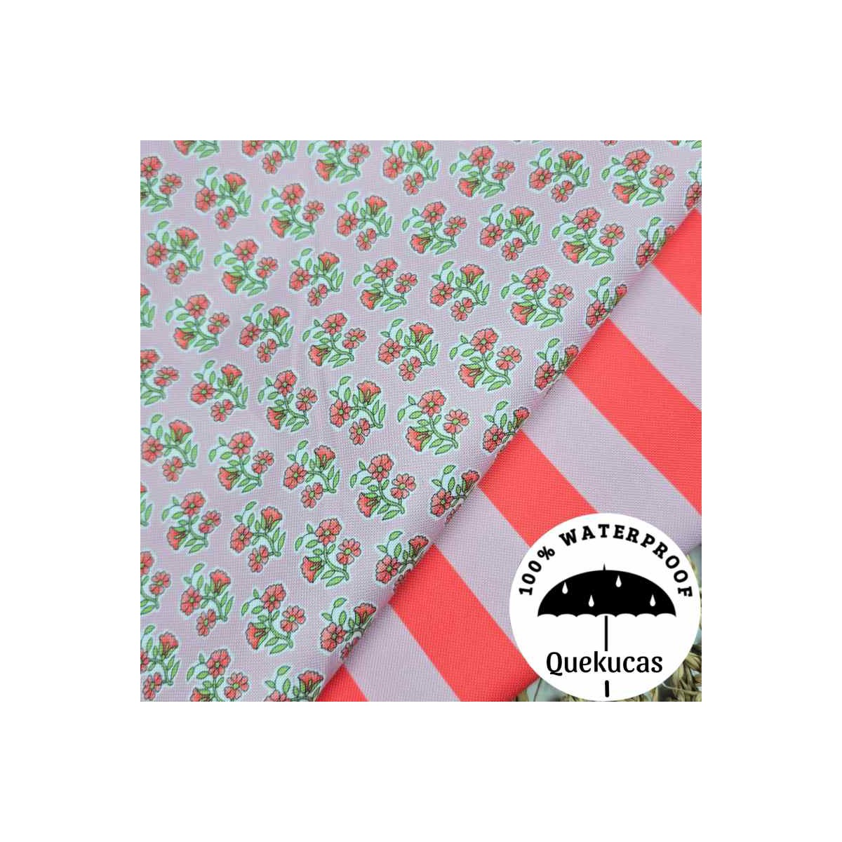 IMPERMEABLE CANVAS FLOR LOTUS ROSA/ROJO