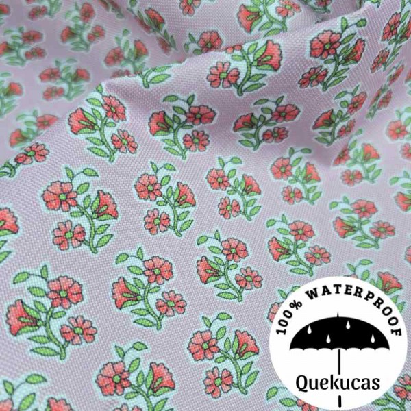 IMPERMEABLE CANVAS FLOR LOTUS ROSA/ROJO