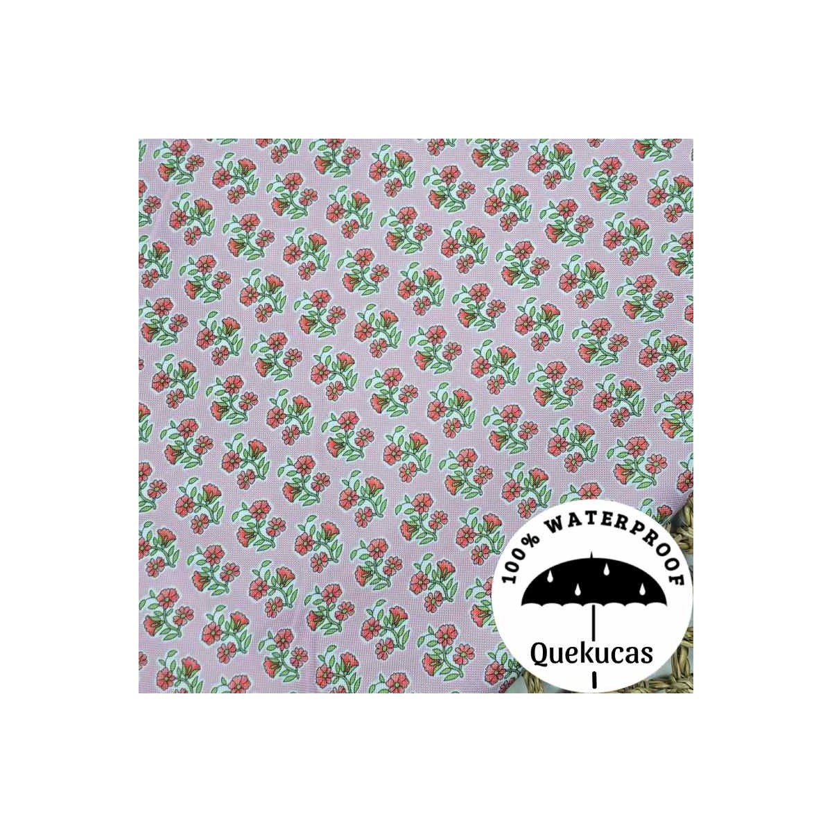 IMPERMEABLE CANVAS FLOR LOTUS ROSA/ROJO