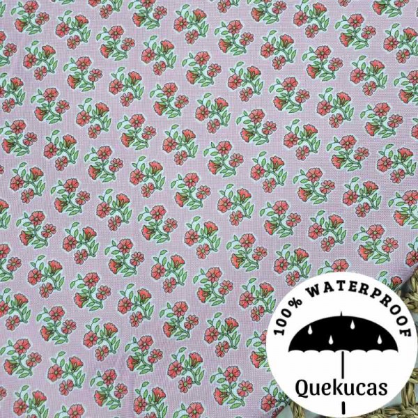 IMPERMEABLE CANVAS FLOR LOTUS ROSA/ROJO