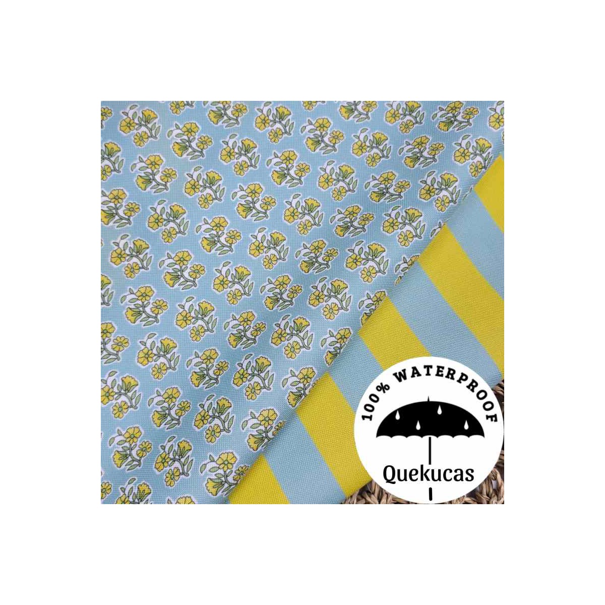 IMPERMEABLE CANVAS FLOR LOTUS LIMONADA