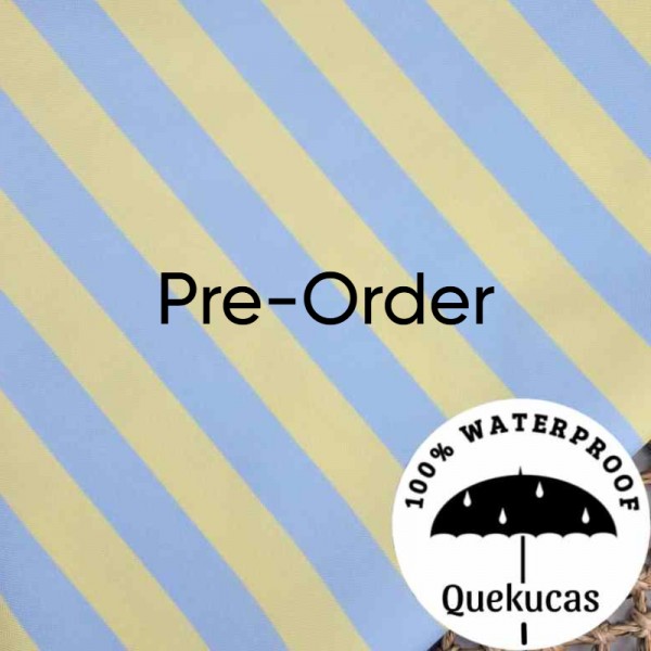 IMPERMEABLE CANVAS RAYAS MALIBÚ AZUL/AMARILLO PASTEL