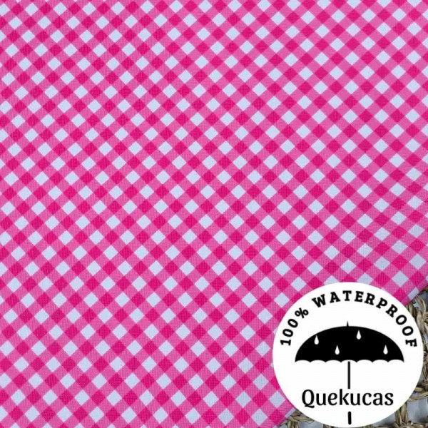 IMPERMEABLE VICHY CANVAS FUCSIA