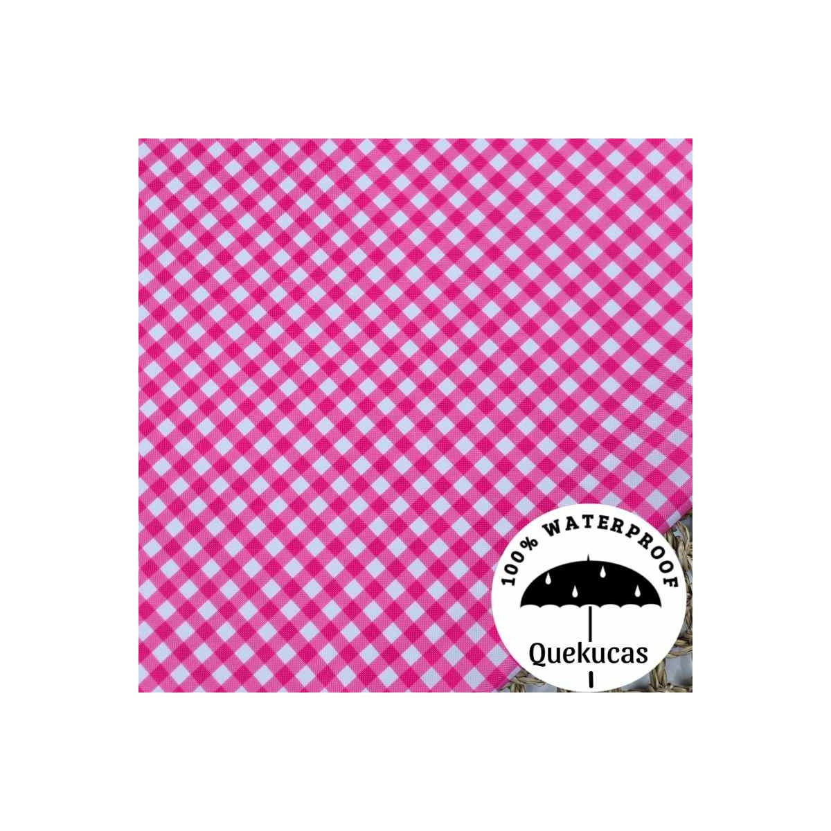 IMPERMEABLE VICHY CANVAS FUCSIA
