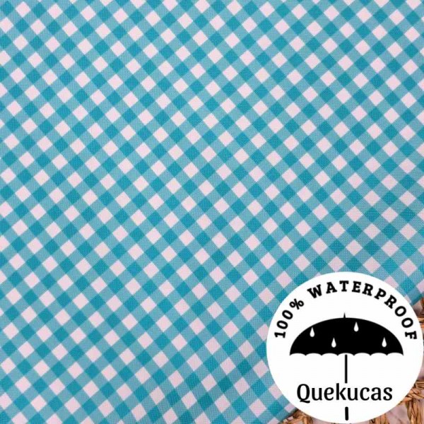 IMPERMEABLE VICHY CANVAS AGUAMARINA