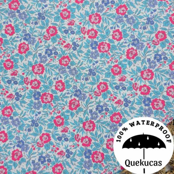 IMPERMEABLE CANVAS FLOR ZINNIA FUCSIA