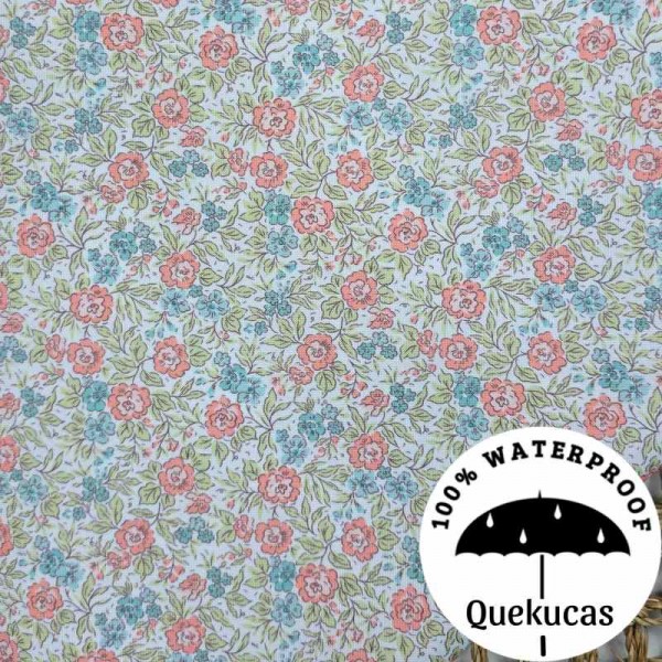 IMPERMEABLE CANVAS FLOR ZINNIA PEACH