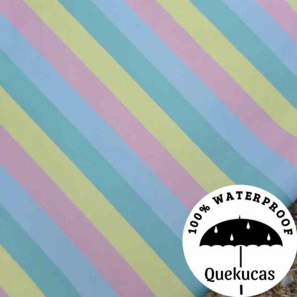 IMPERMEABLE CANVAS RAYAS SWEET RAINBOW